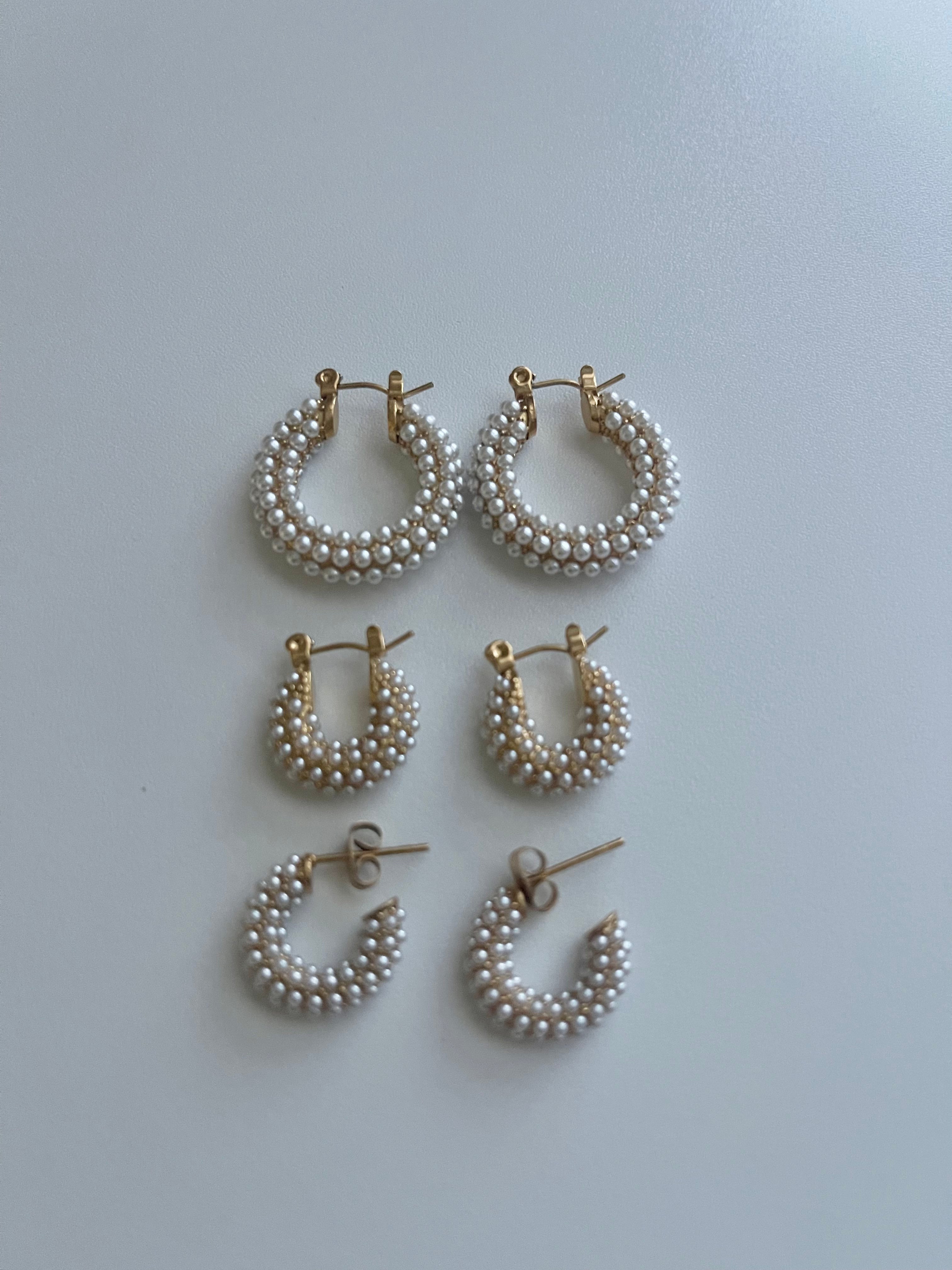 Mini Ava Pearl Hoops