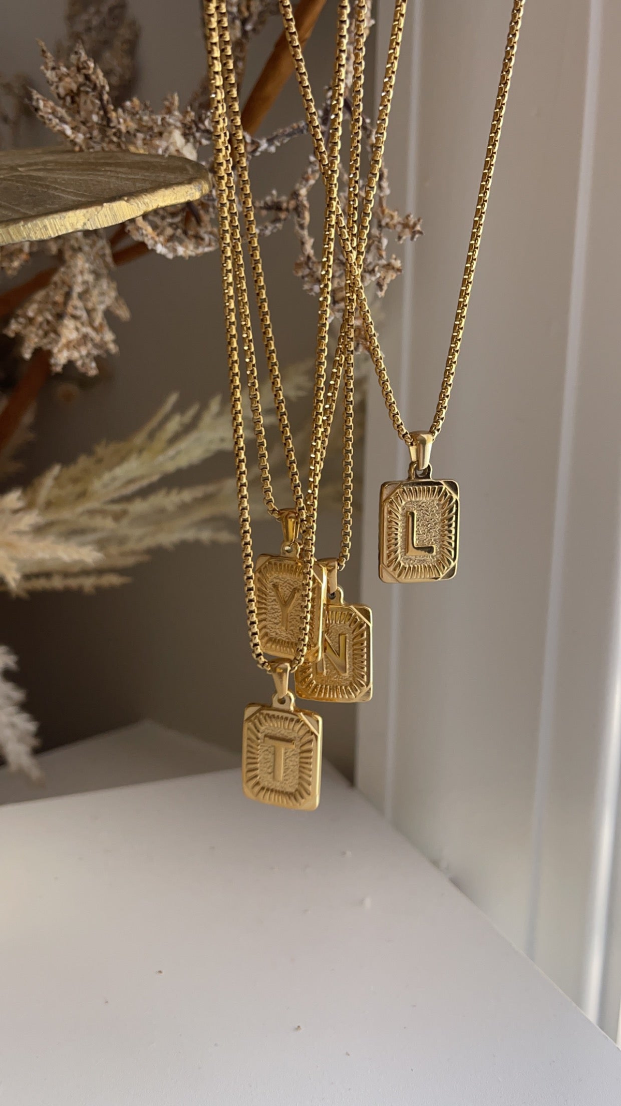 Boxy Initial Necklace