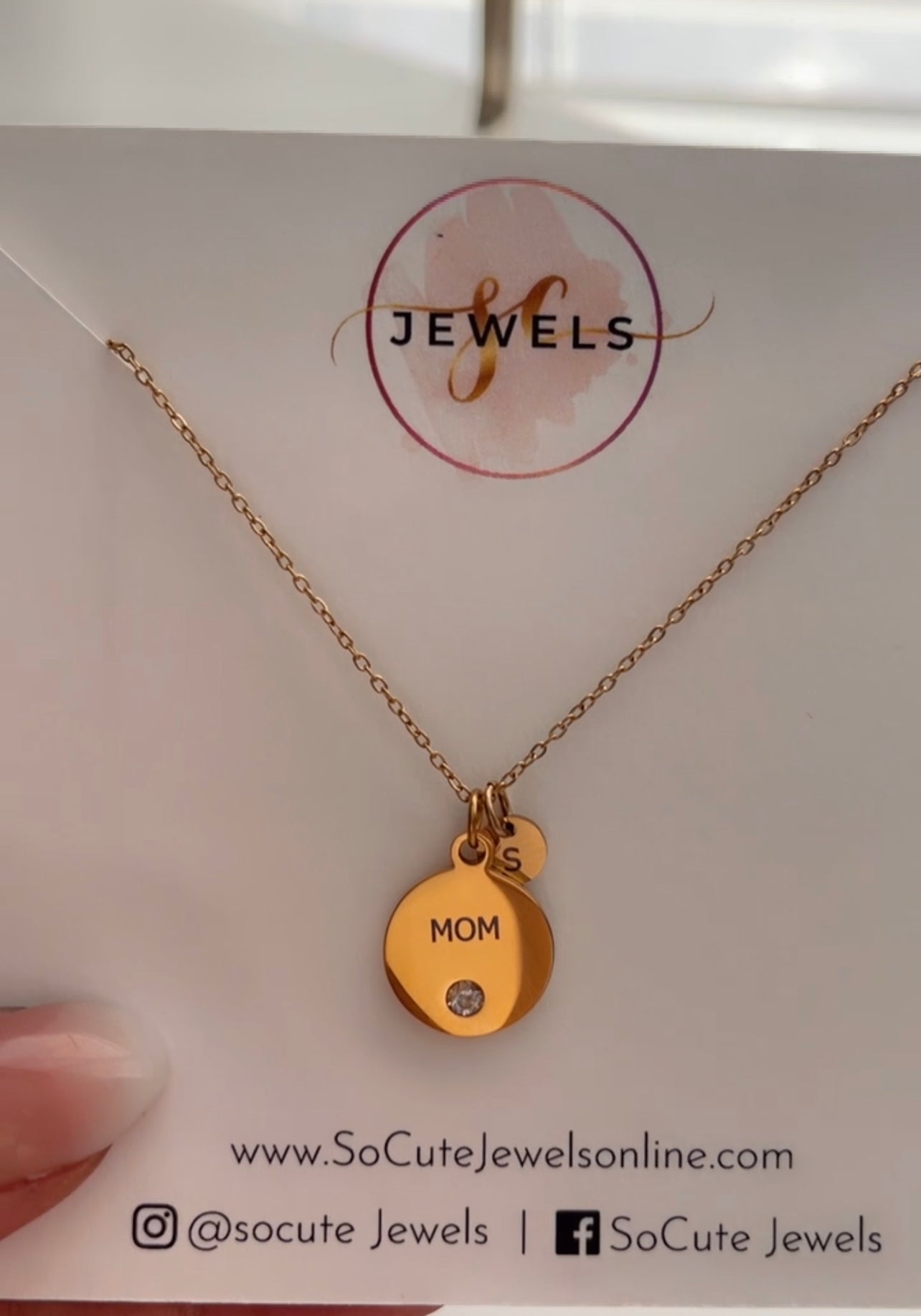 Mom Initial Coin Necklace