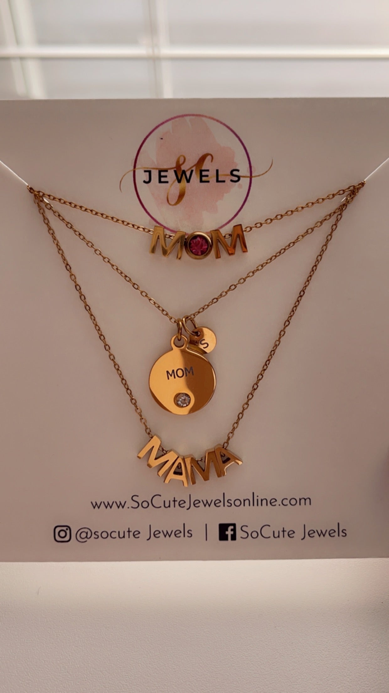 Mom Initial Coin Necklace