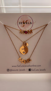 Mom Initial Coin Necklace